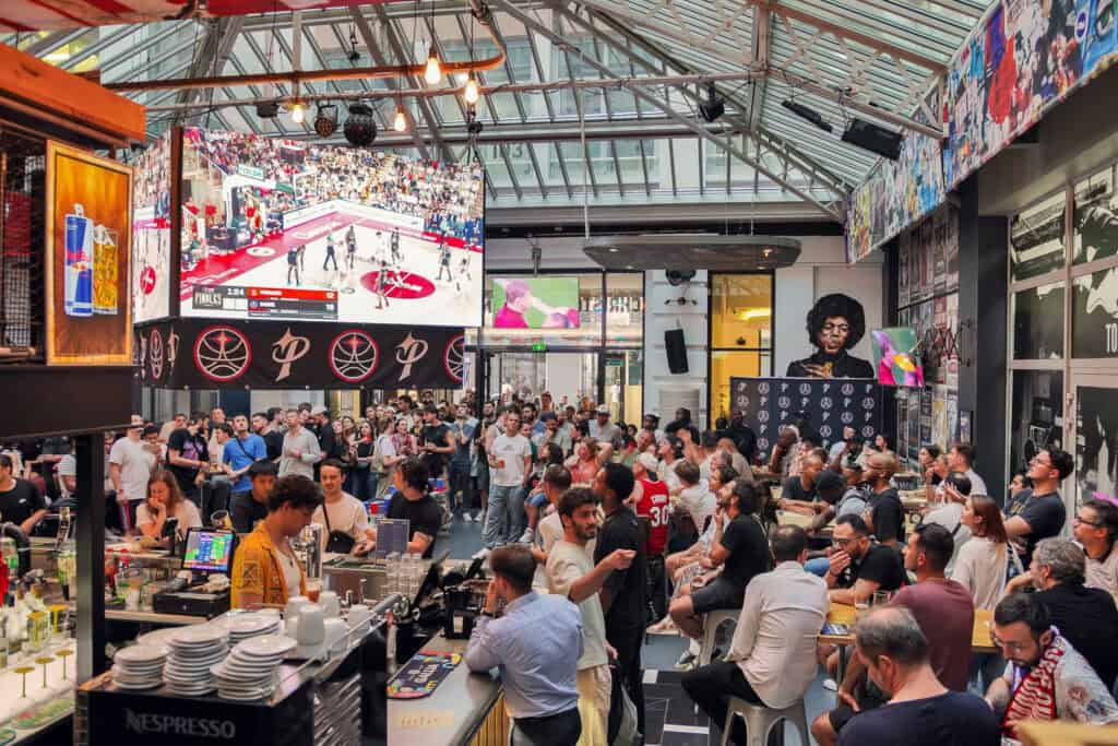 Indoor sports bar at St Christopher’s Berlin Hostel, Mitte.