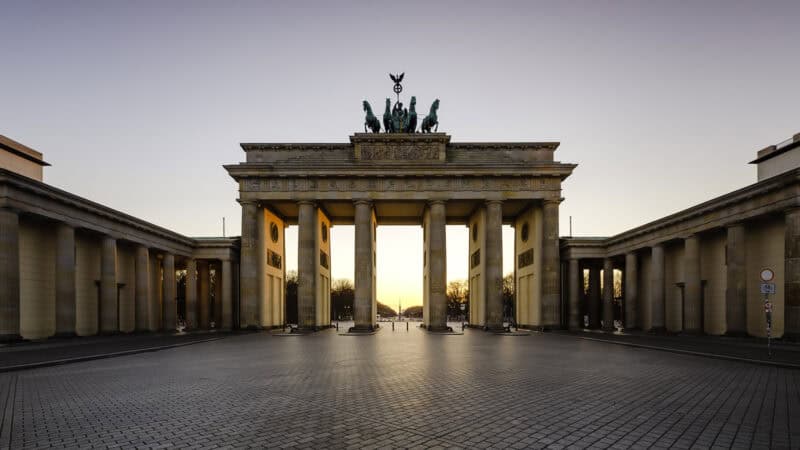 Berlin Brandenburg Gate sunset view
